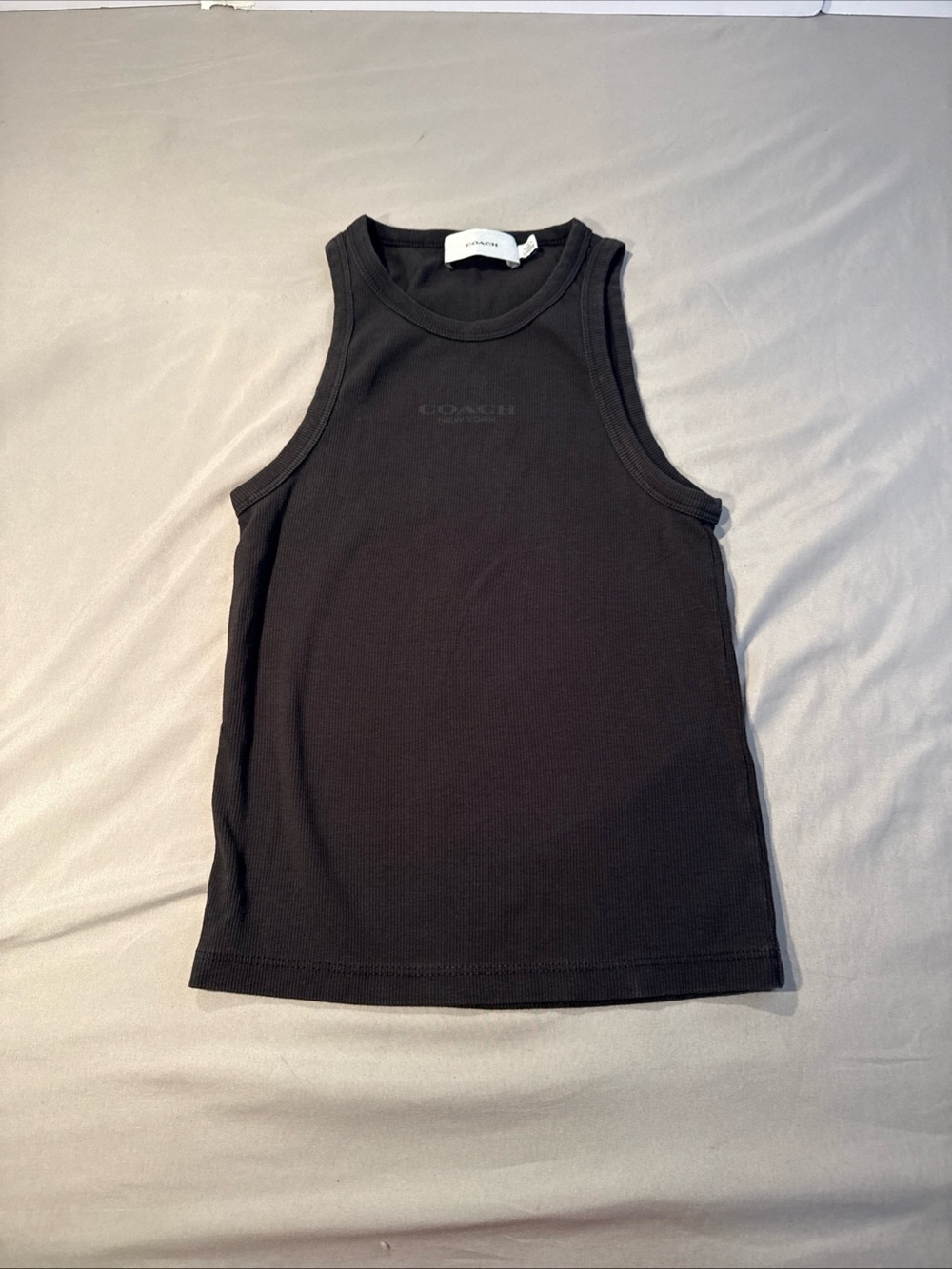 Coach Black Ribbed Tank